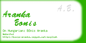 aranka bonis business card