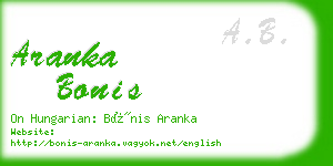 aranka bonis business card